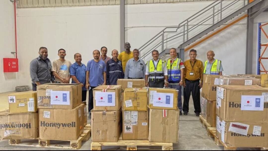 وصول معدات جديد للإتصالات لتركيبها في ميناء الحاويات في محافظة عدن