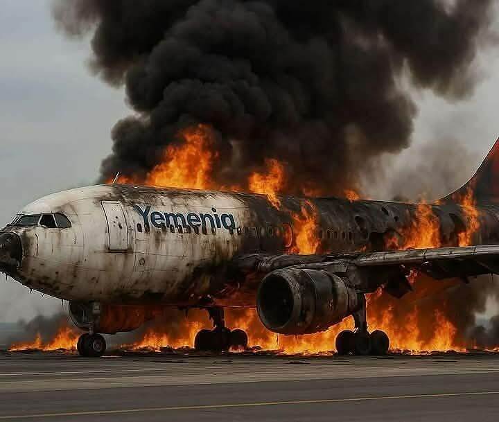 غارات إسرائيلية على مطار صنعاء تدمر ثلاث طائرات"اليمنية"ومصنع إسمنت عمران
