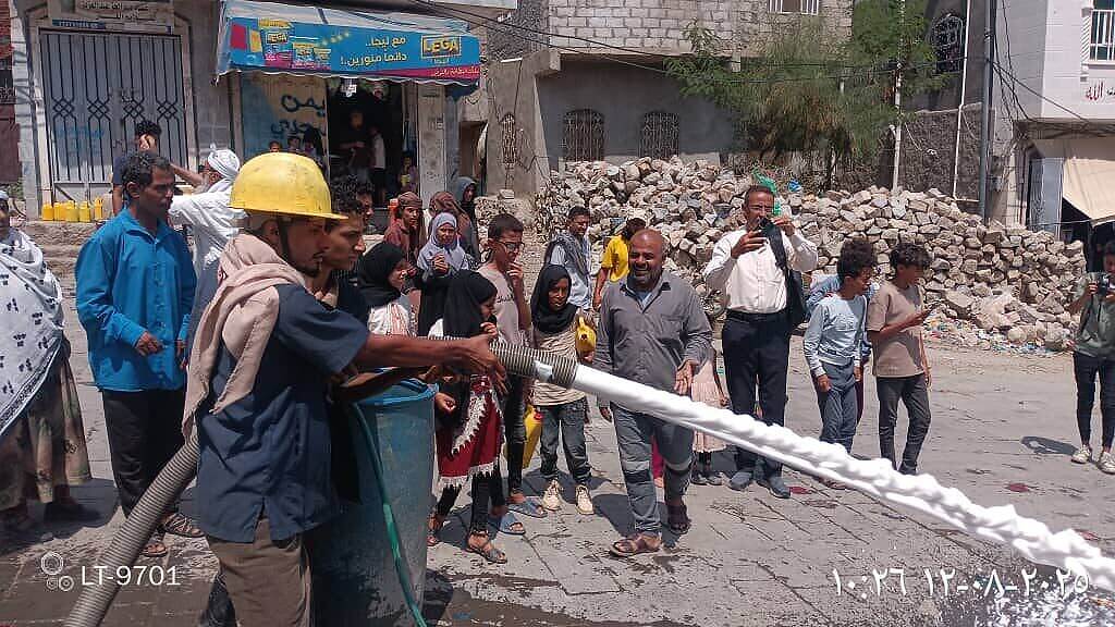 تشغيل بئر جديدة في تعز بتمويل من مجموعة محطات الصبيحي