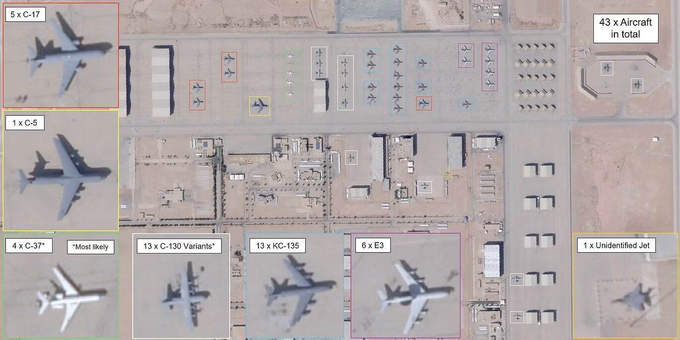 زيادة كبيرة في عدد الطائرات الأمريكية للدعم العسكري والتزود بالوقود في قاعدة سعودية