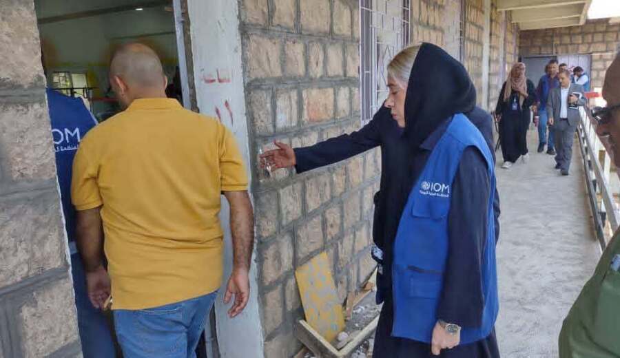 وفد من المنظمة الدولية للهجرة يزور المعهد التقني الصناعي بمنطقة الحُصب في تعز